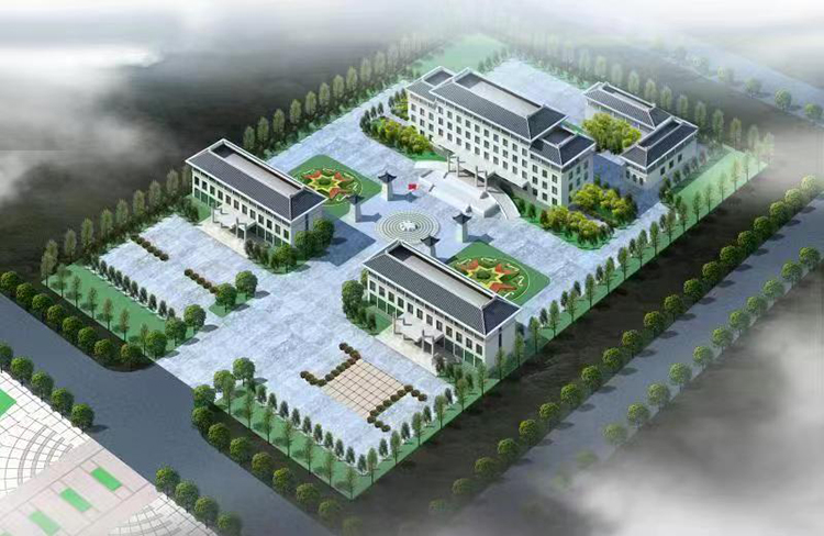 郭里镇政府办公楼鸟瞰图